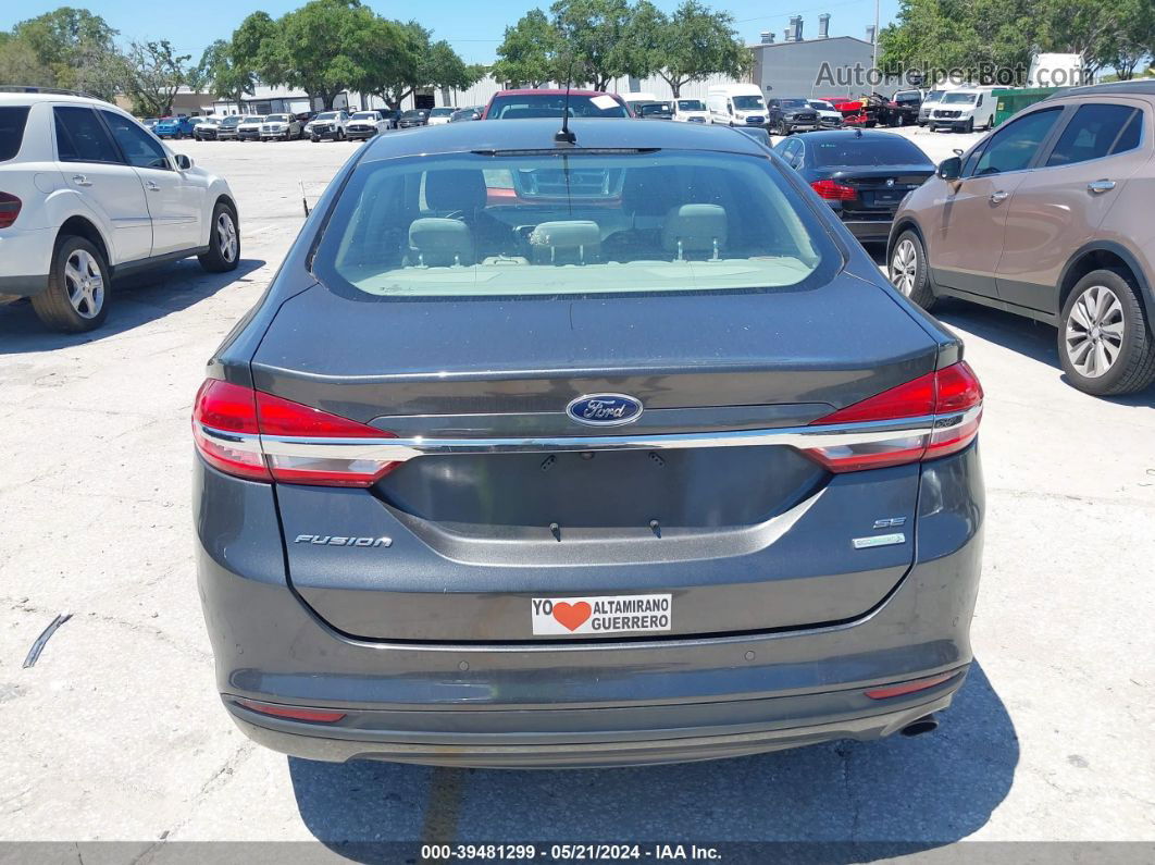 2018 Ford Fusion Se Gray vin: 3FA6P0HD7JR195860