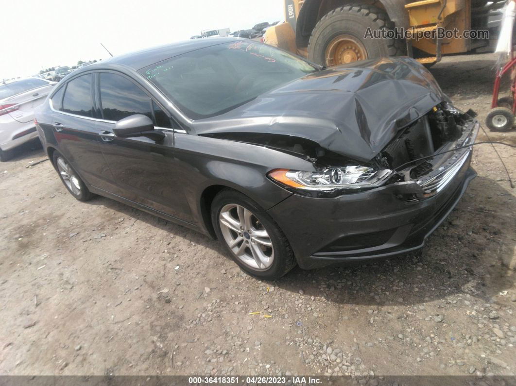 2018 Ford Fusion Se Gray vin: 3FA6P0HD7JR200393