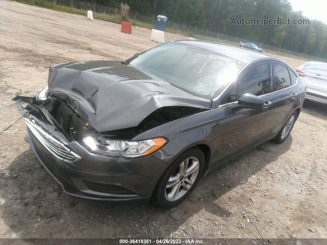 2018 Ford Fusion Se Gray vin: 3FA6P0HD7JR200393