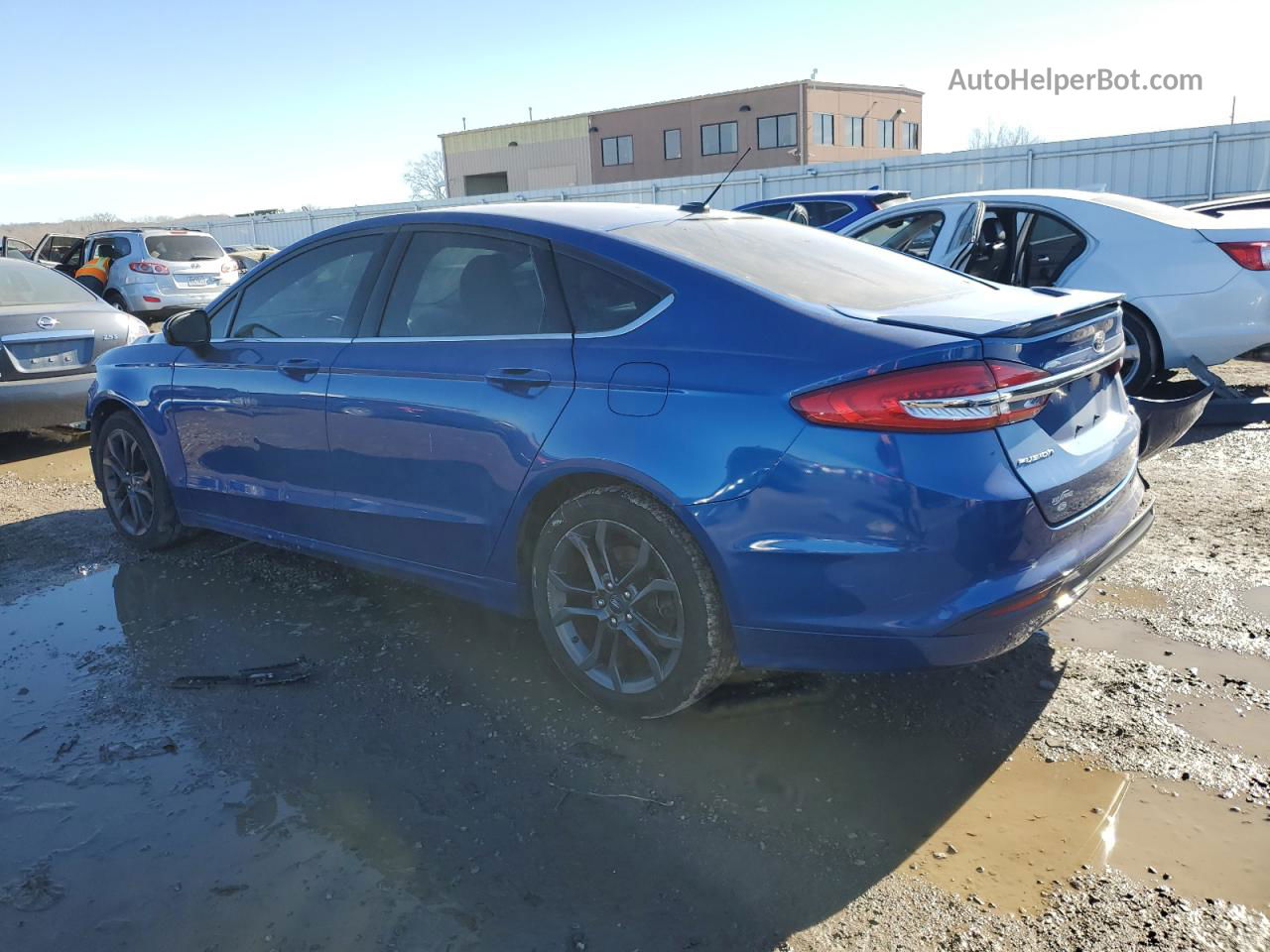 2018 Ford Fusion Se Синий vin: 3FA6P0HD7JR232129