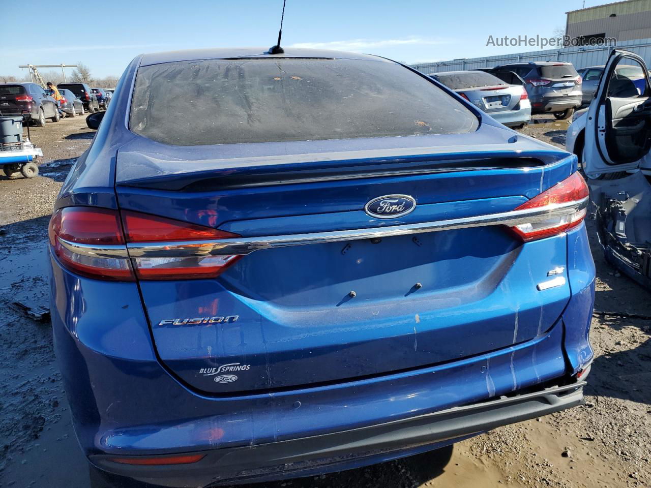 2018 Ford Fusion Se Синий vin: 3FA6P0HD7JR232129