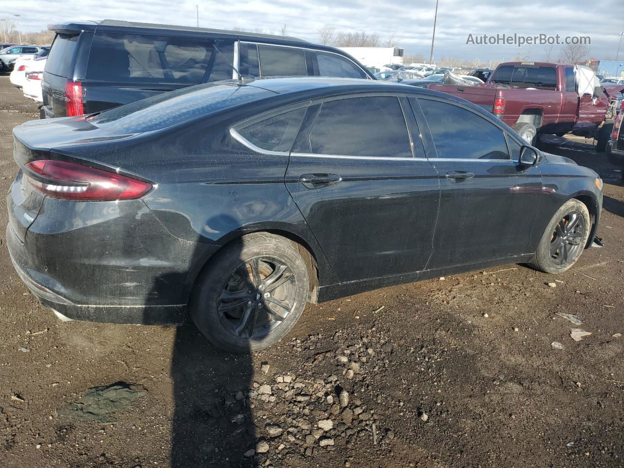 2018 Ford Fusion Se Black vin: 3FA6P0HD7JR259766