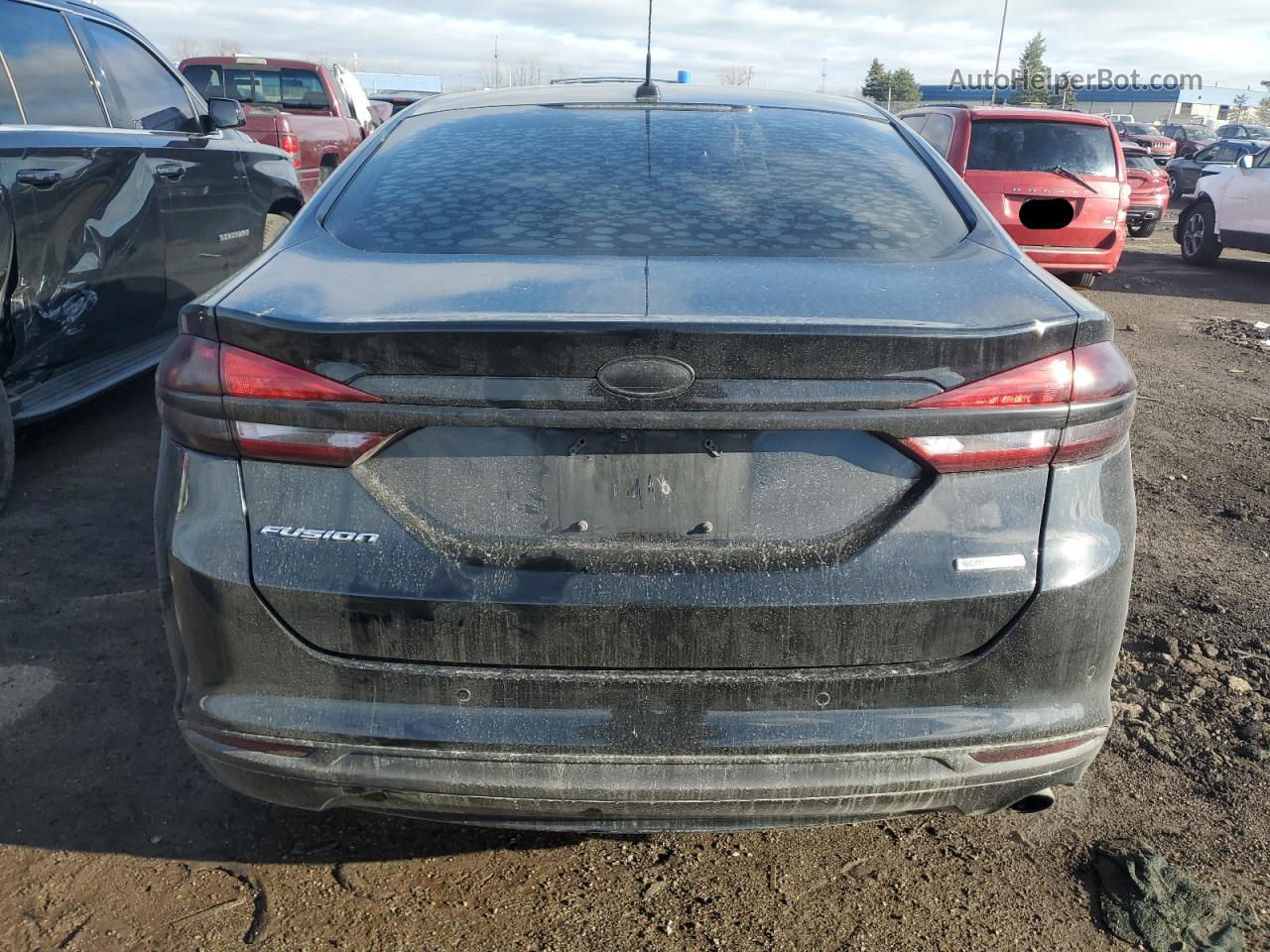 2018 Ford Fusion Se Black vin: 3FA6P0HD7JR259766