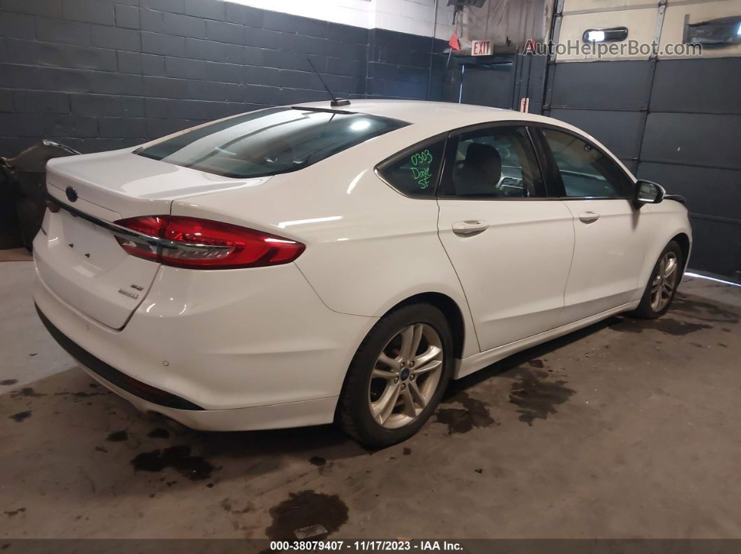 2018 Ford Fusion Se White vin: 3FA6P0HD7JR275725