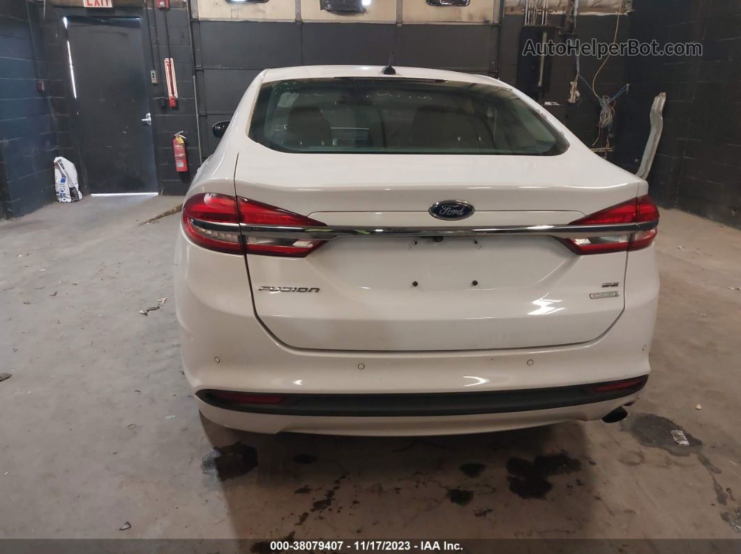 2018 Ford Fusion Se White vin: 3FA6P0HD7JR275725