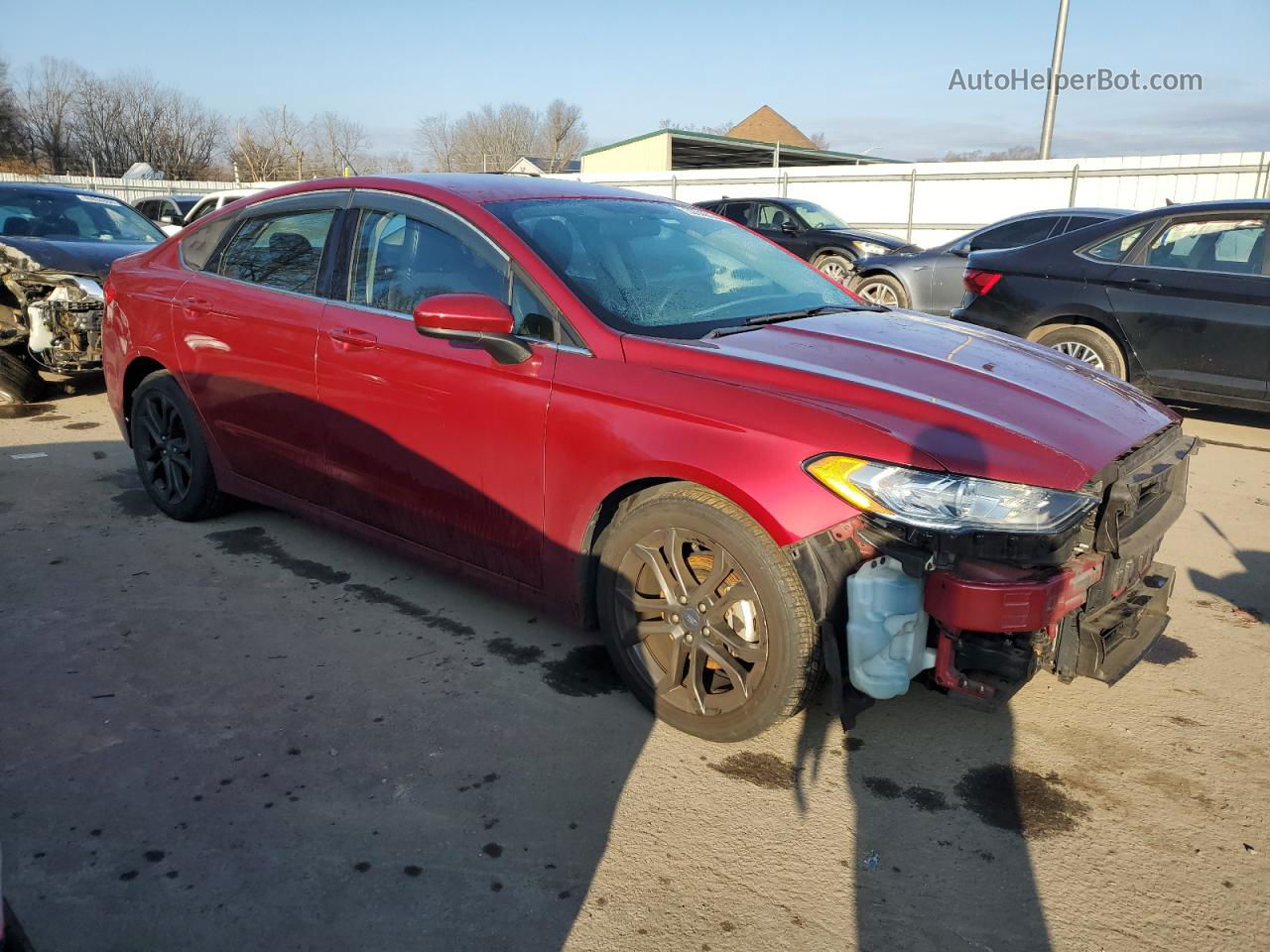 2018 Ford Fusion Se Red vin: 3FA6P0HD7JR283176