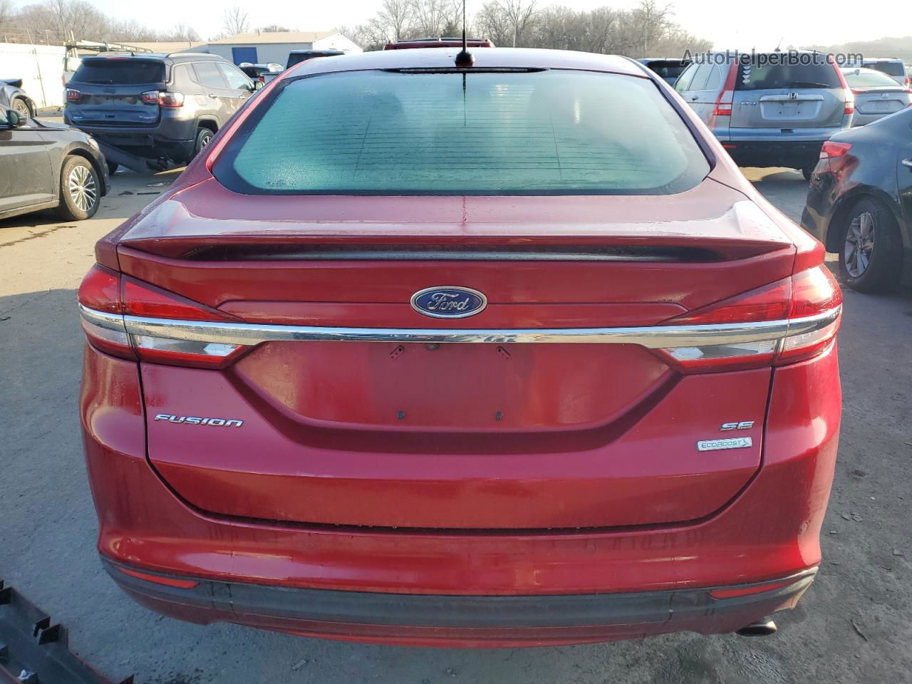 2018 Ford Fusion Se Red vin: 3FA6P0HD7JR283176