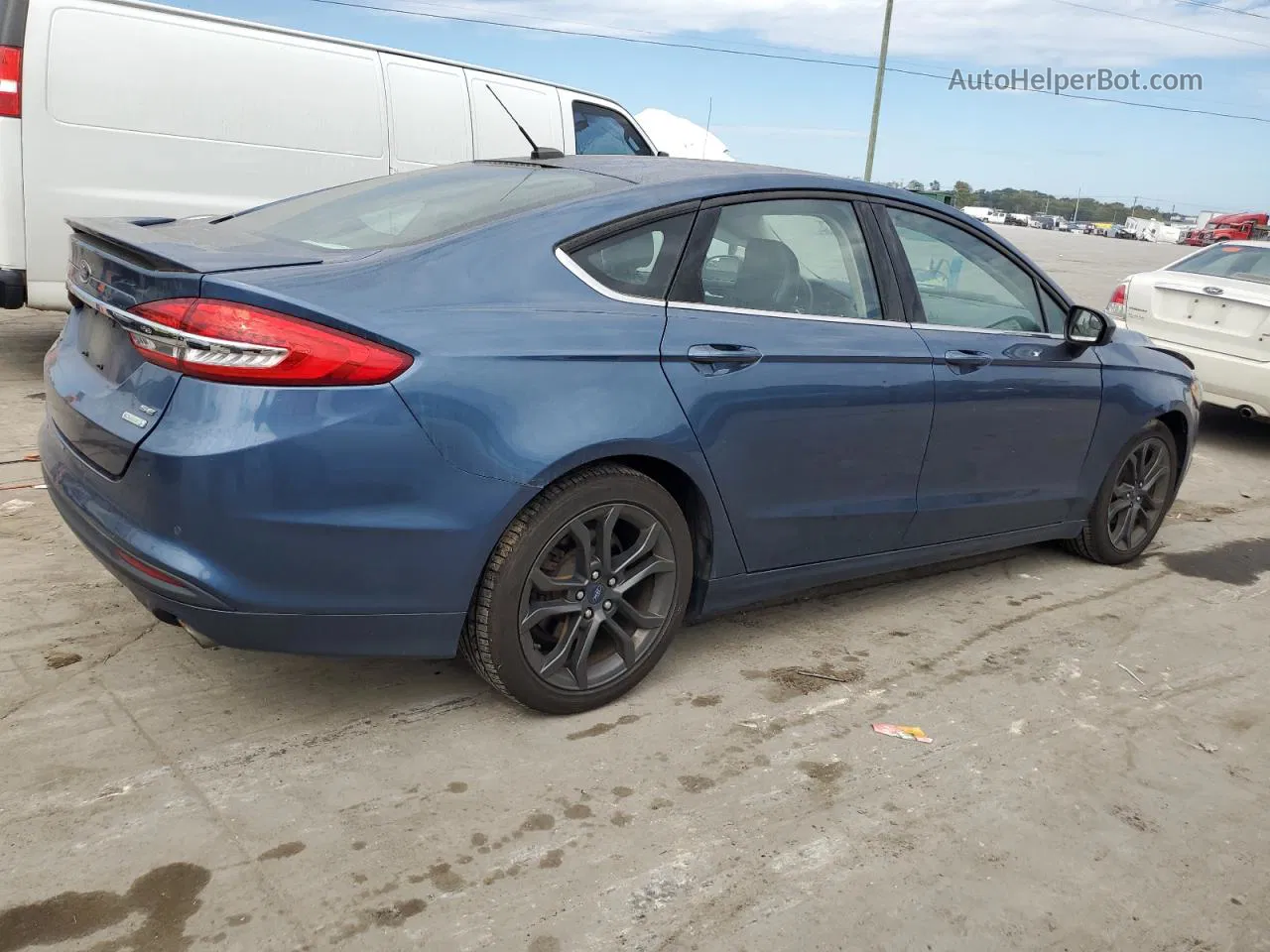 2018 Ford Fusion Se Blue vin: 3FA6P0HD7JR283498