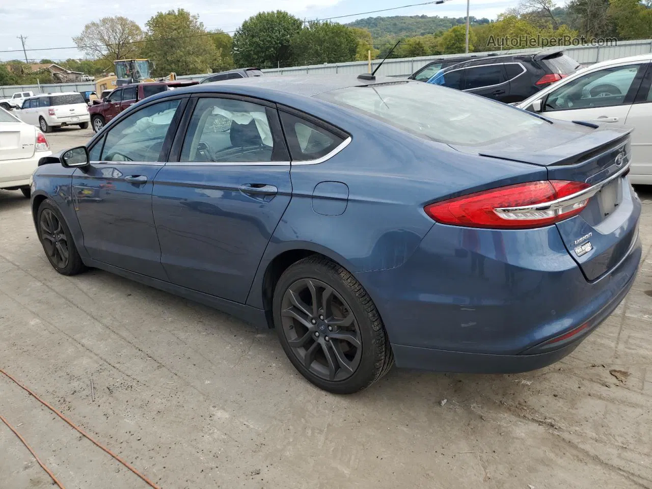 2018 Ford Fusion Se Синий vin: 3FA6P0HD7JR283498