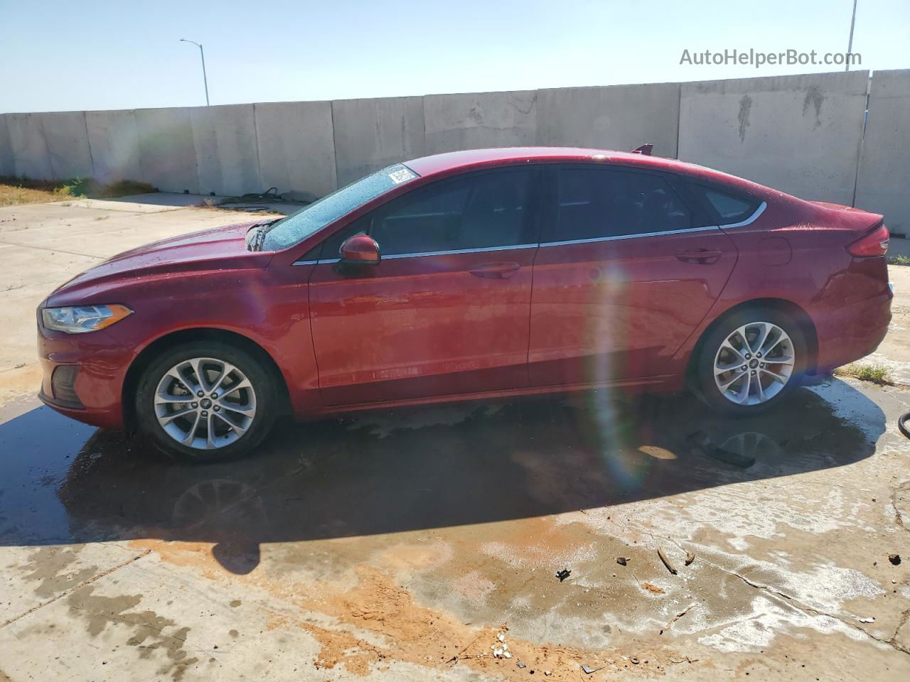 2019 Ford Fusion Se Maroon vin: 3FA6P0HD7KR135286