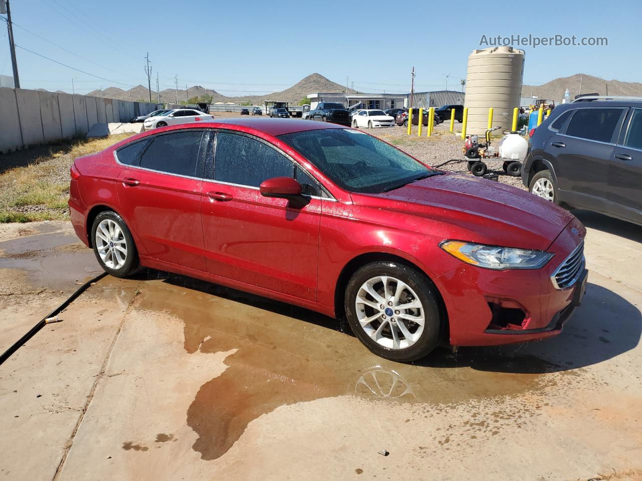 2019 Ford Fusion Se Maroon vin: 3FA6P0HD7KR135286