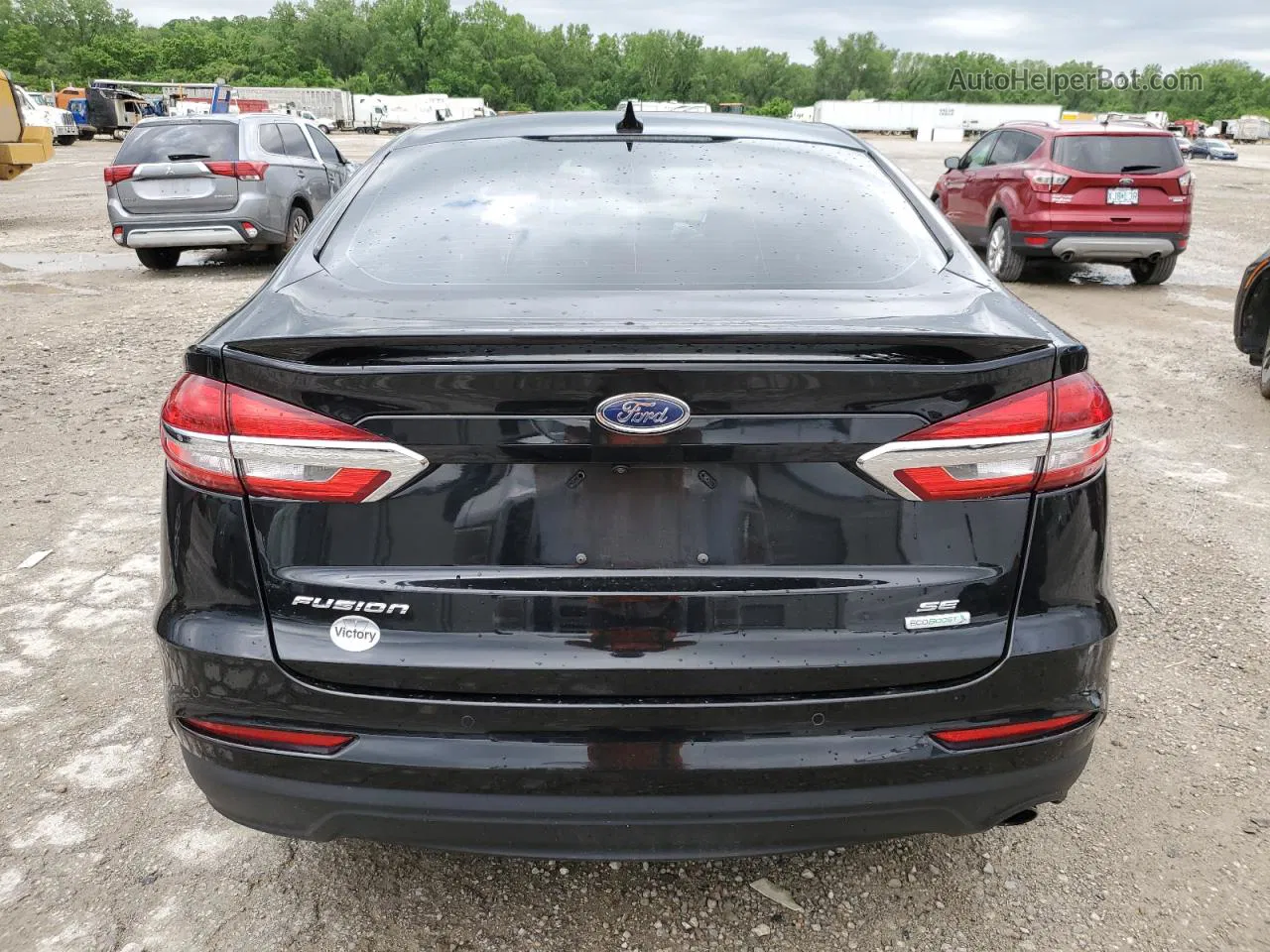 2019 Ford Fusion Se Черный vin: 3FA6P0HD7KR172452