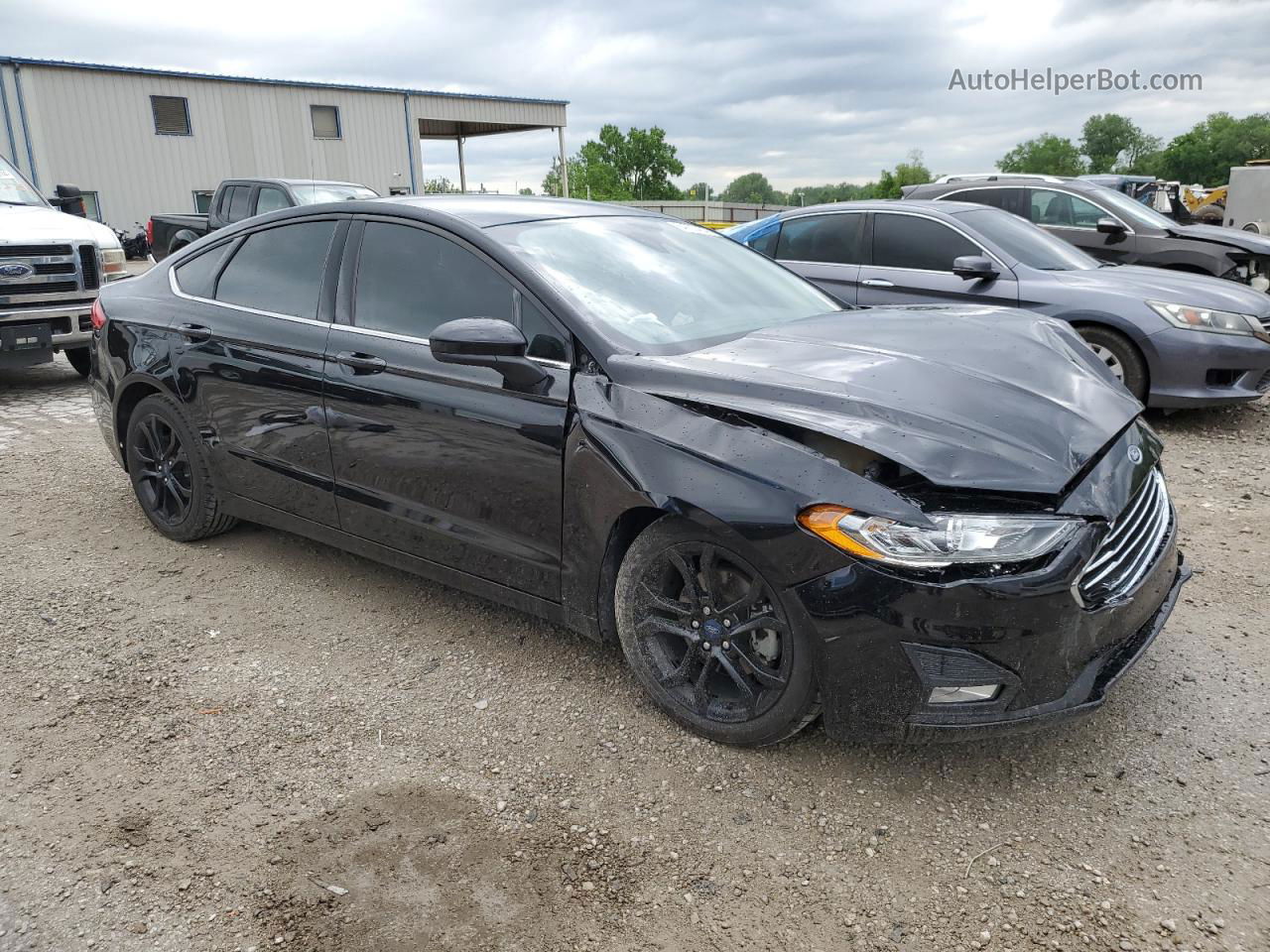 2019 Ford Fusion Se Черный vin: 3FA6P0HD7KR172452