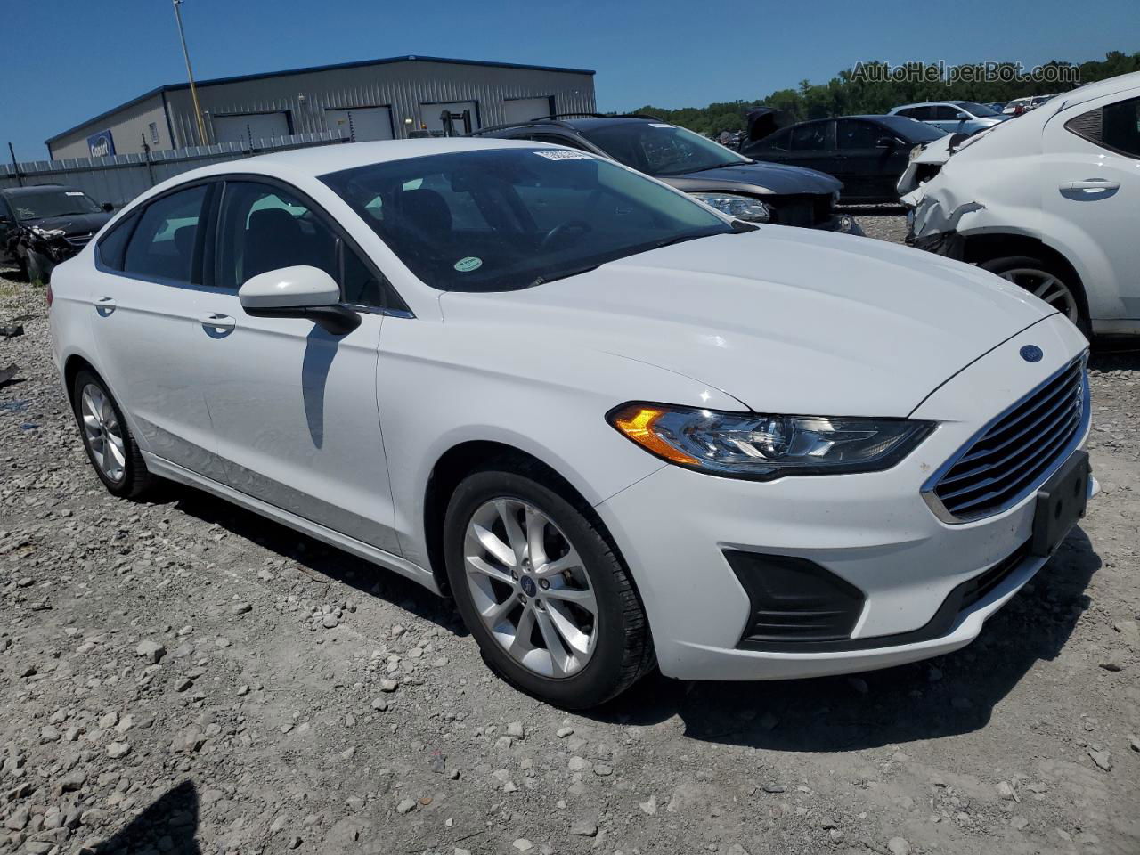 2019 Ford Fusion Se White vin: 3FA6P0HD7KR203943