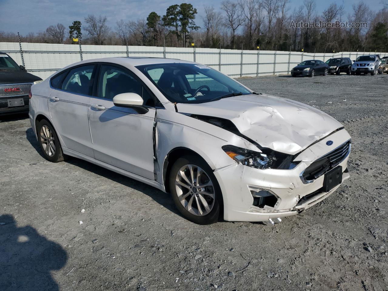 2020 Ford Fusion Se White vin: 3FA6P0HD7LR121583