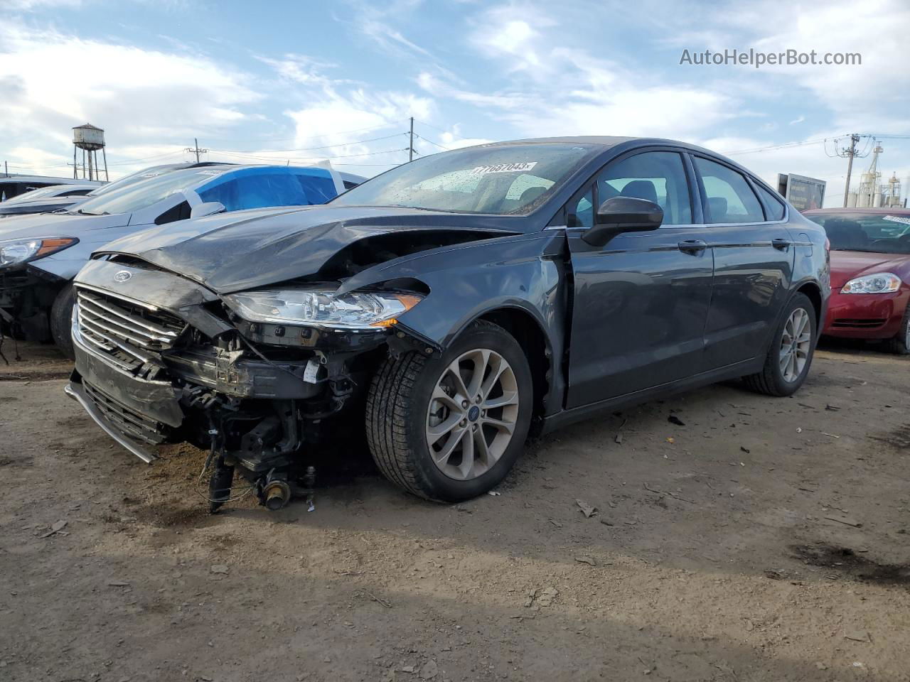 2020 Ford Fusion Se Gray vin: 3FA6P0HD7LR122989