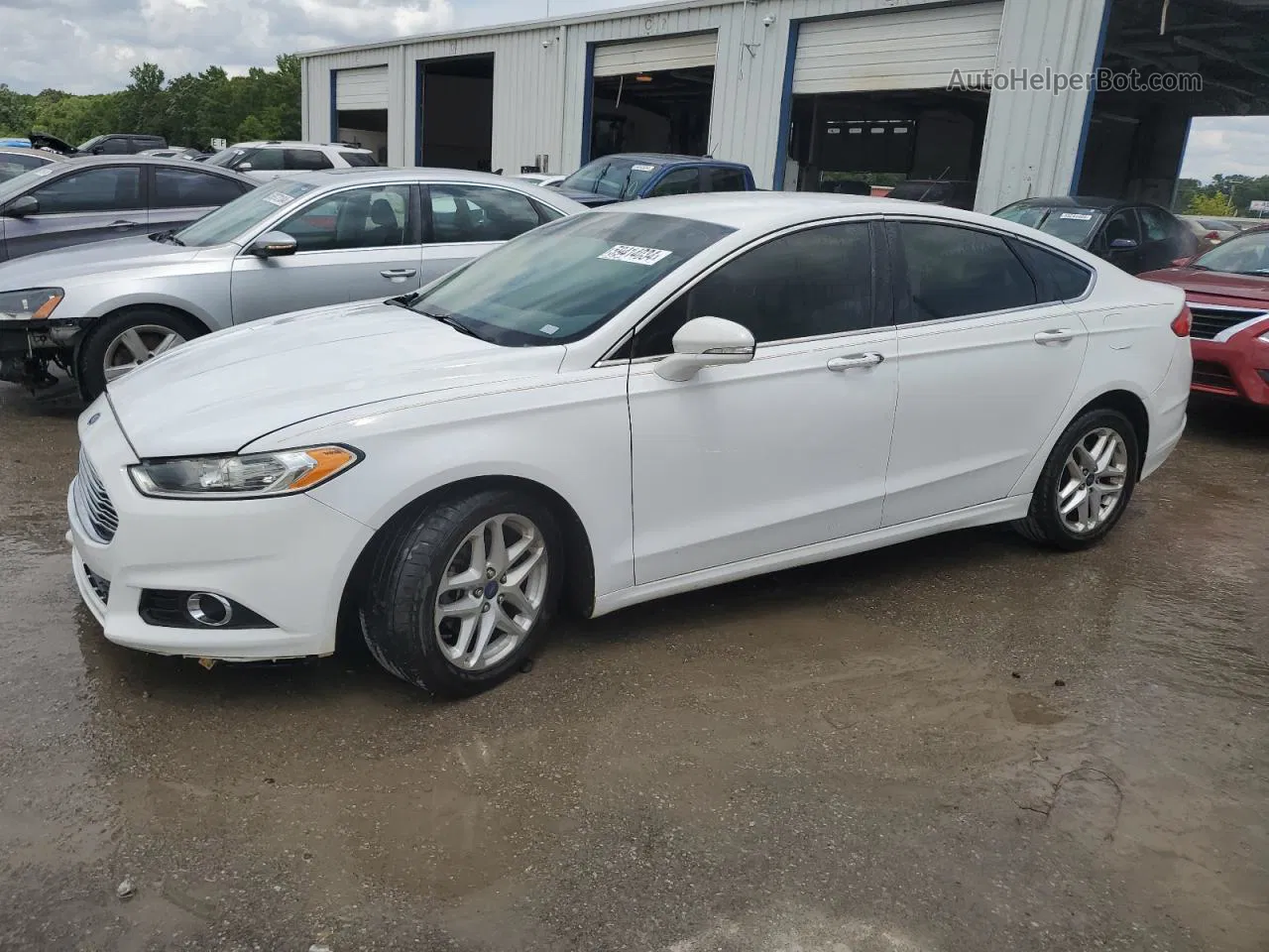 2014 Ford Fusion Se White vin: 3FA6P0HD8ER130148