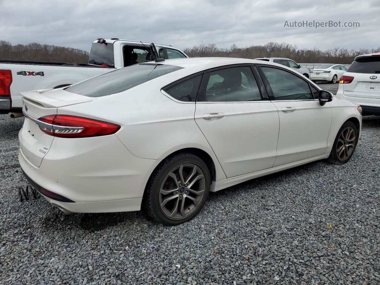 2017 Ford Fusion Se White vin: 3FA6P0HD8HR189365