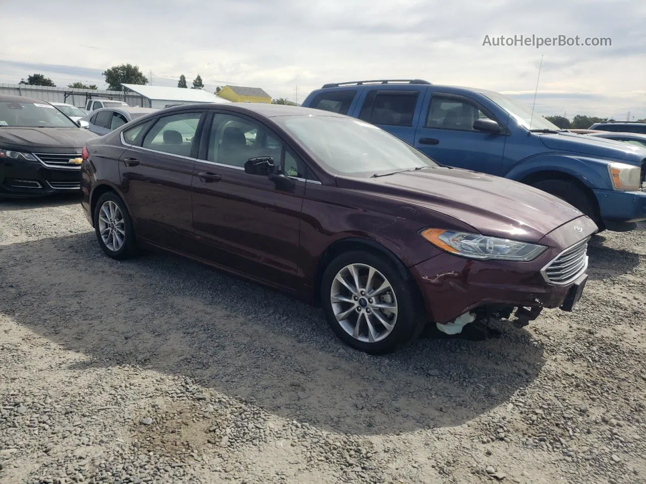 2017 Ford Fusion Se Бордовый vin: 3FA6P0HD8HR215981