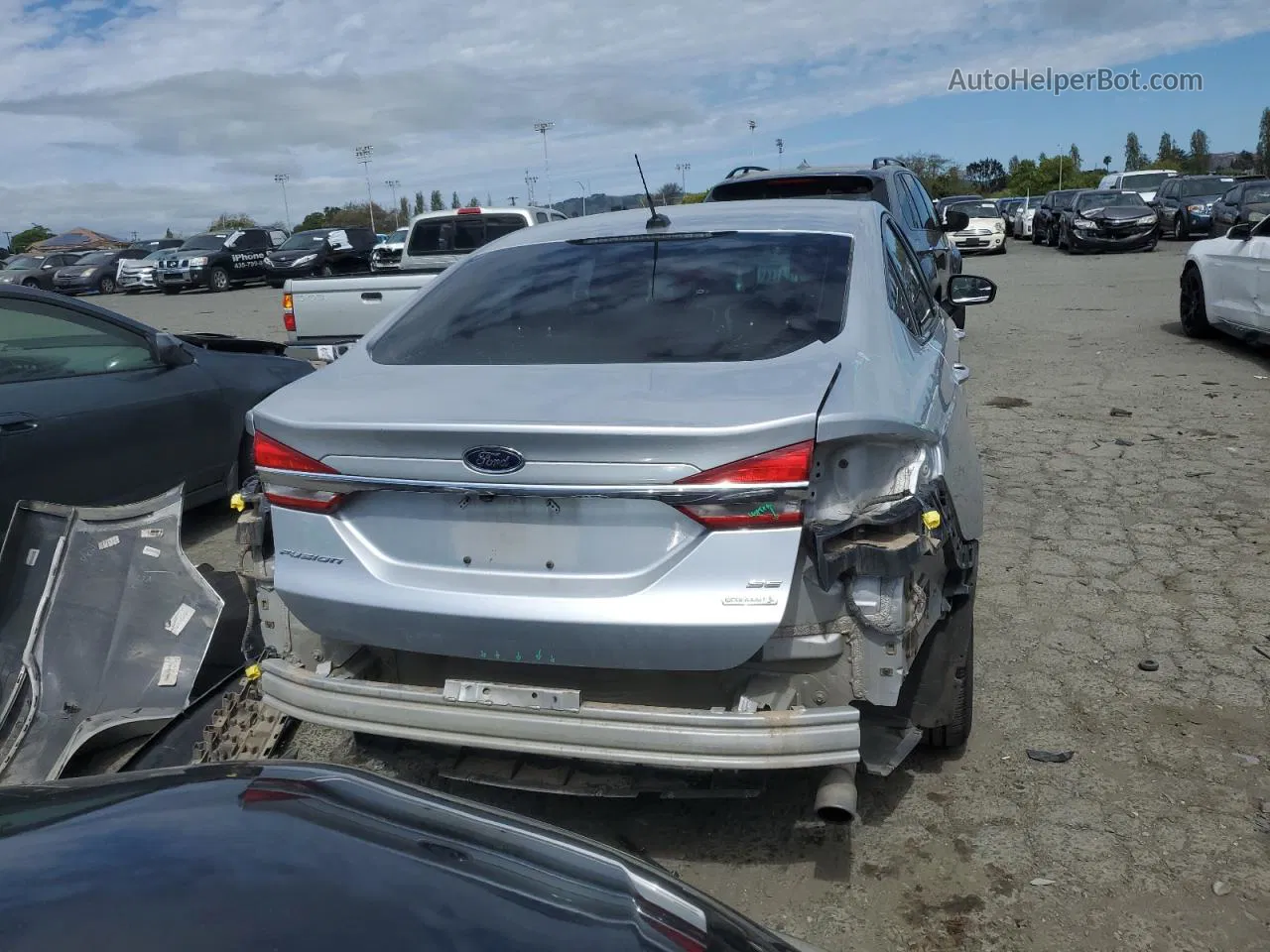 2017 Ford Fusion Se Silver vin: 3FA6P0HD8HR247720