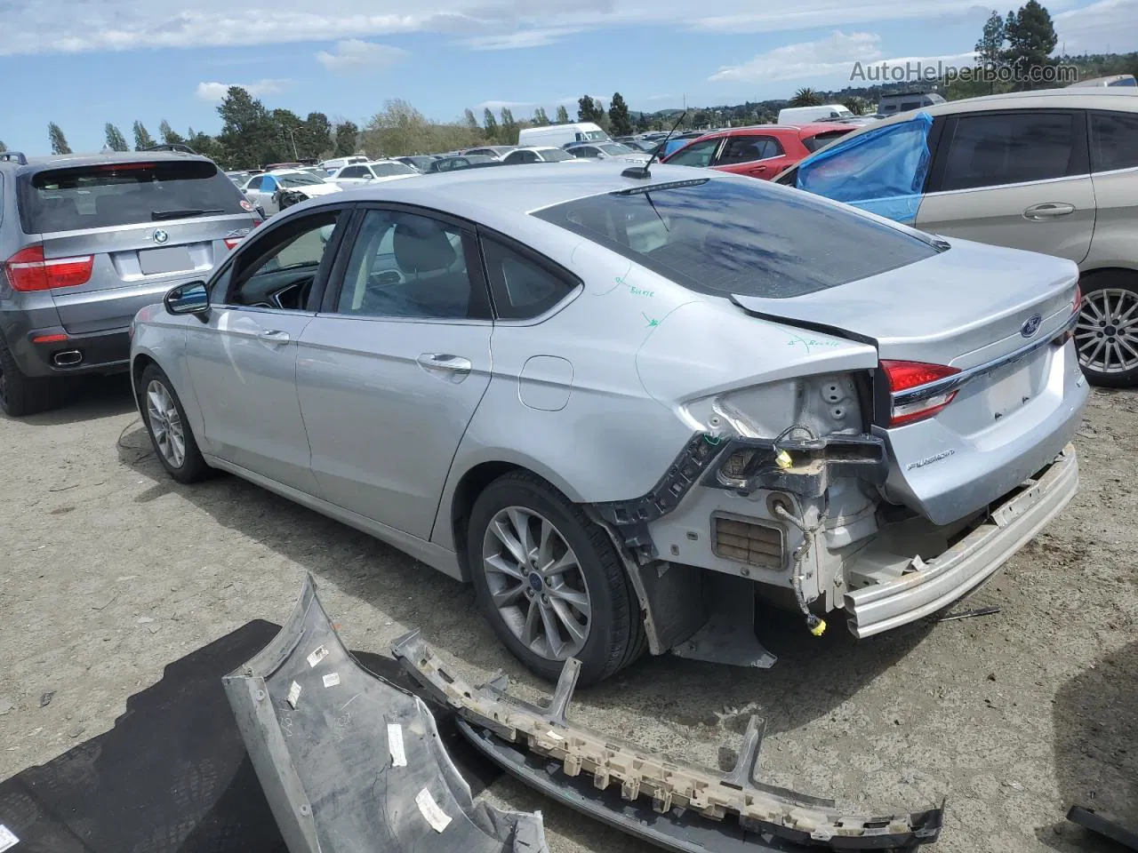 2017 Ford Fusion Se Silver vin: 3FA6P0HD8HR247720