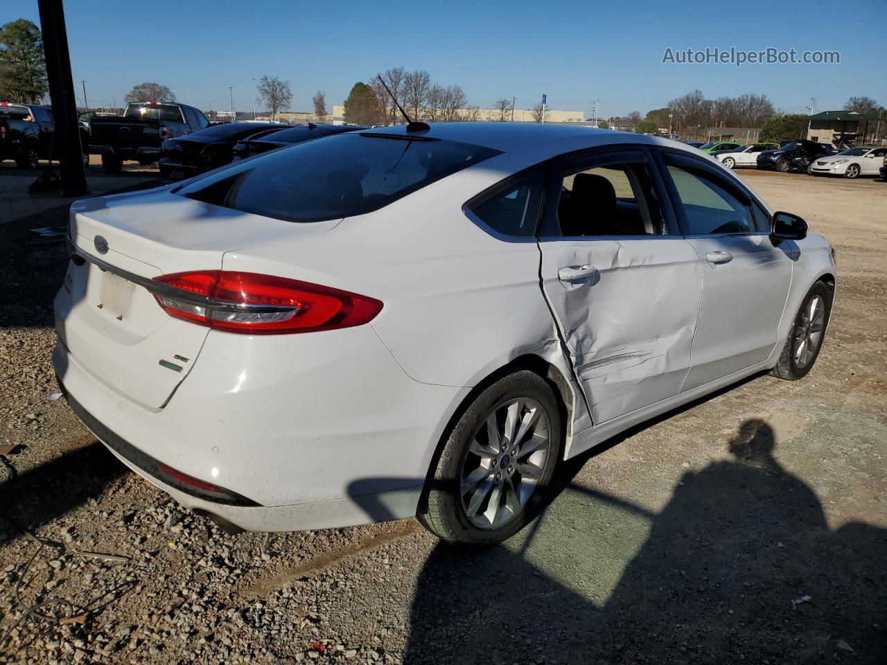 2017 Ford Fusion Se White vin: 3FA6P0HD8HR263562