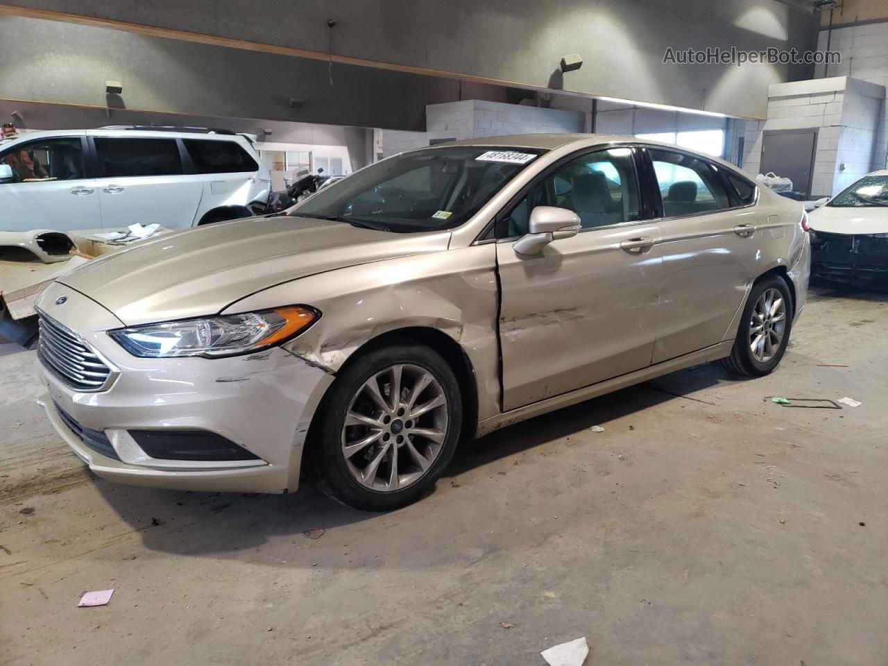 2017 Ford Fusion Se Beige vin: 3FA6P0HD8HR289336