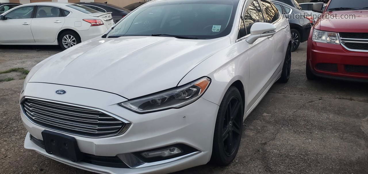 2017 Ford Fusion Se White vin: 3FA6P0HD8HR349485