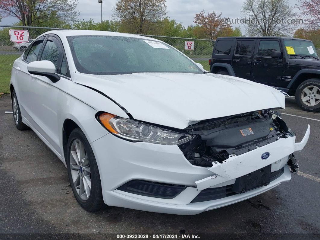 2017 Ford Fusion Se White vin: 3FA6P0HD8HR352855