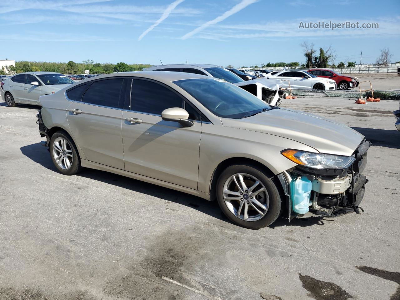 2018 Ford Fusion Se Beige vin: 3FA6P0HD8JR106782