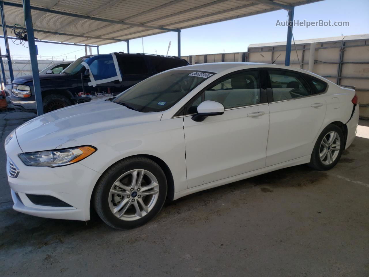 2018 Ford Fusion Se White vin: 3FA6P0HD8JR158784