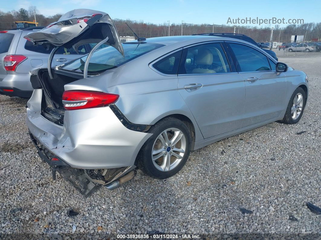 2018 Ford Fusion Se Silver vin: 3FA6P0HD8JR177772