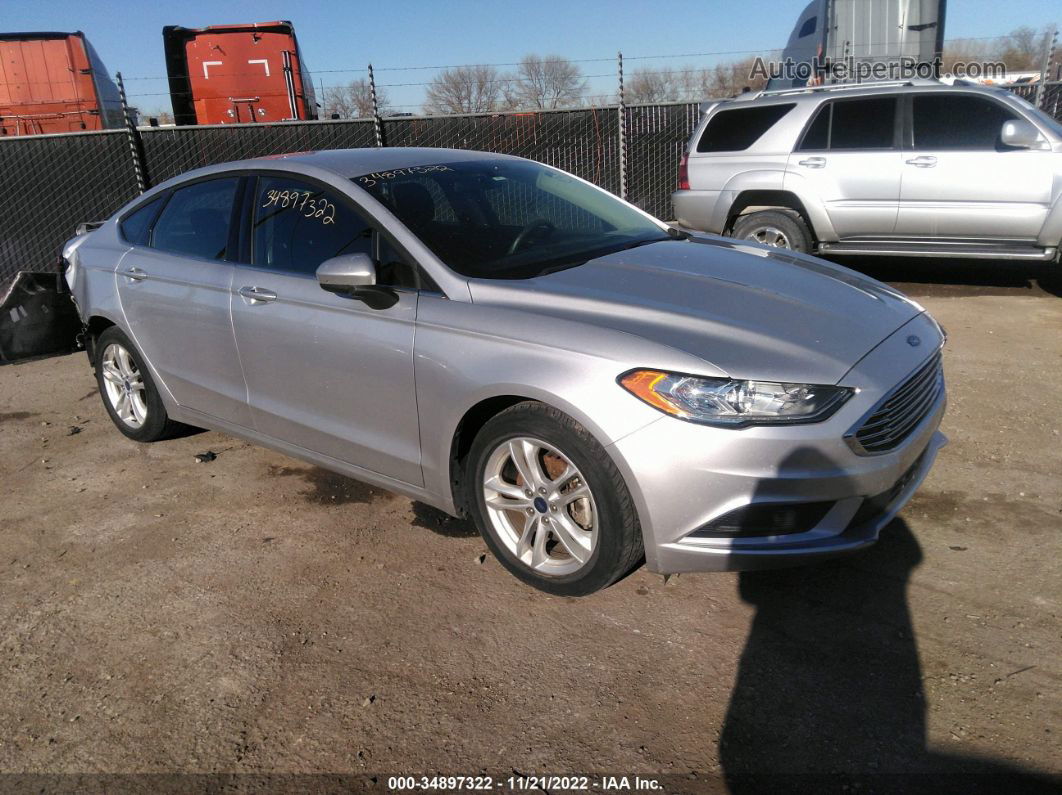 2018 Ford Fusion Se Silver vin: 3FA6P0HD8JR232138