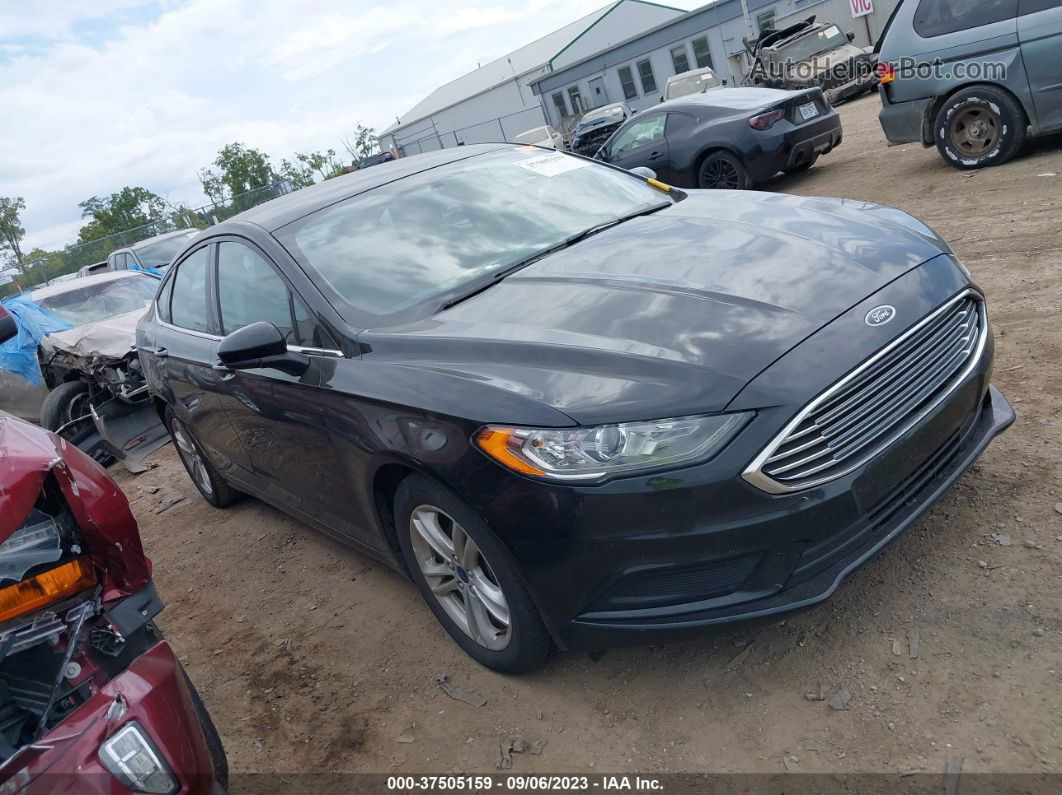 2018 Ford Fusion Se Black vin: 3FA6P0HD8JR256052