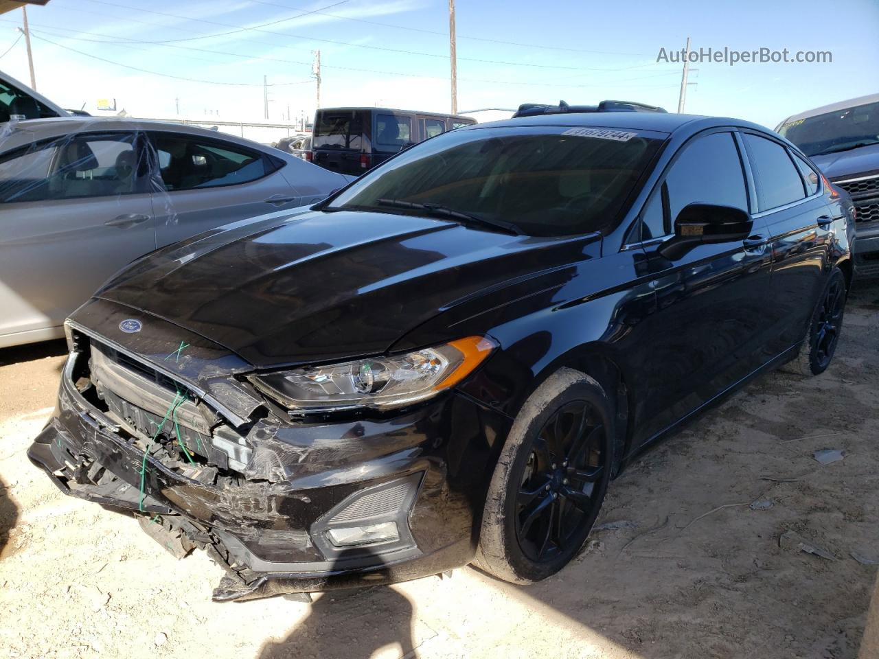 2019 Ford Fusion Se Черный vin: 3FA6P0HD8KR198624