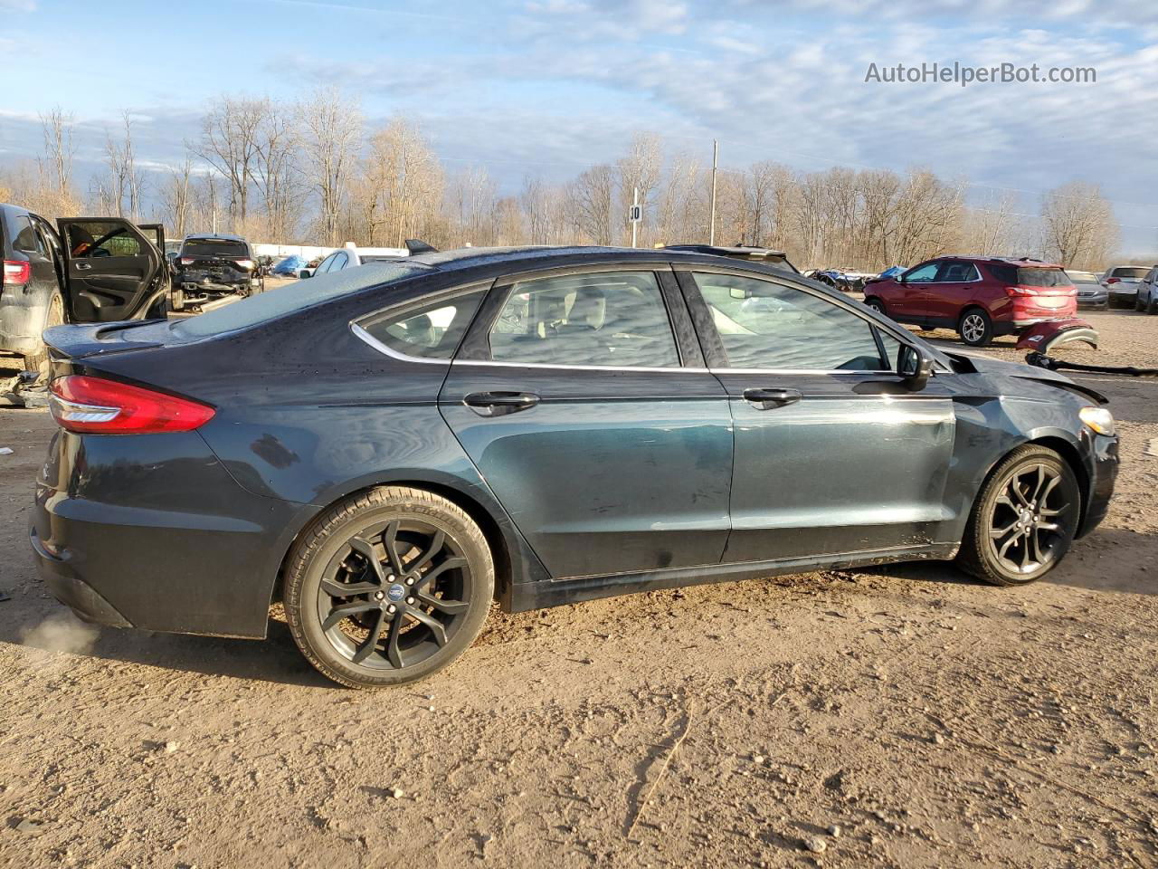 2020 Ford Fusion Se Синий vin: 3FA6P0HD8LR155273