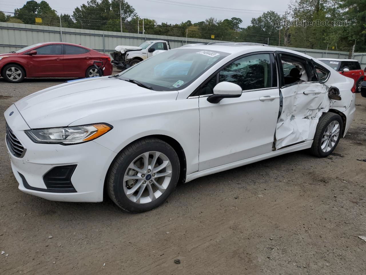 2020 Ford Fusion Se White vin: 3FA6P0HD8LR202074