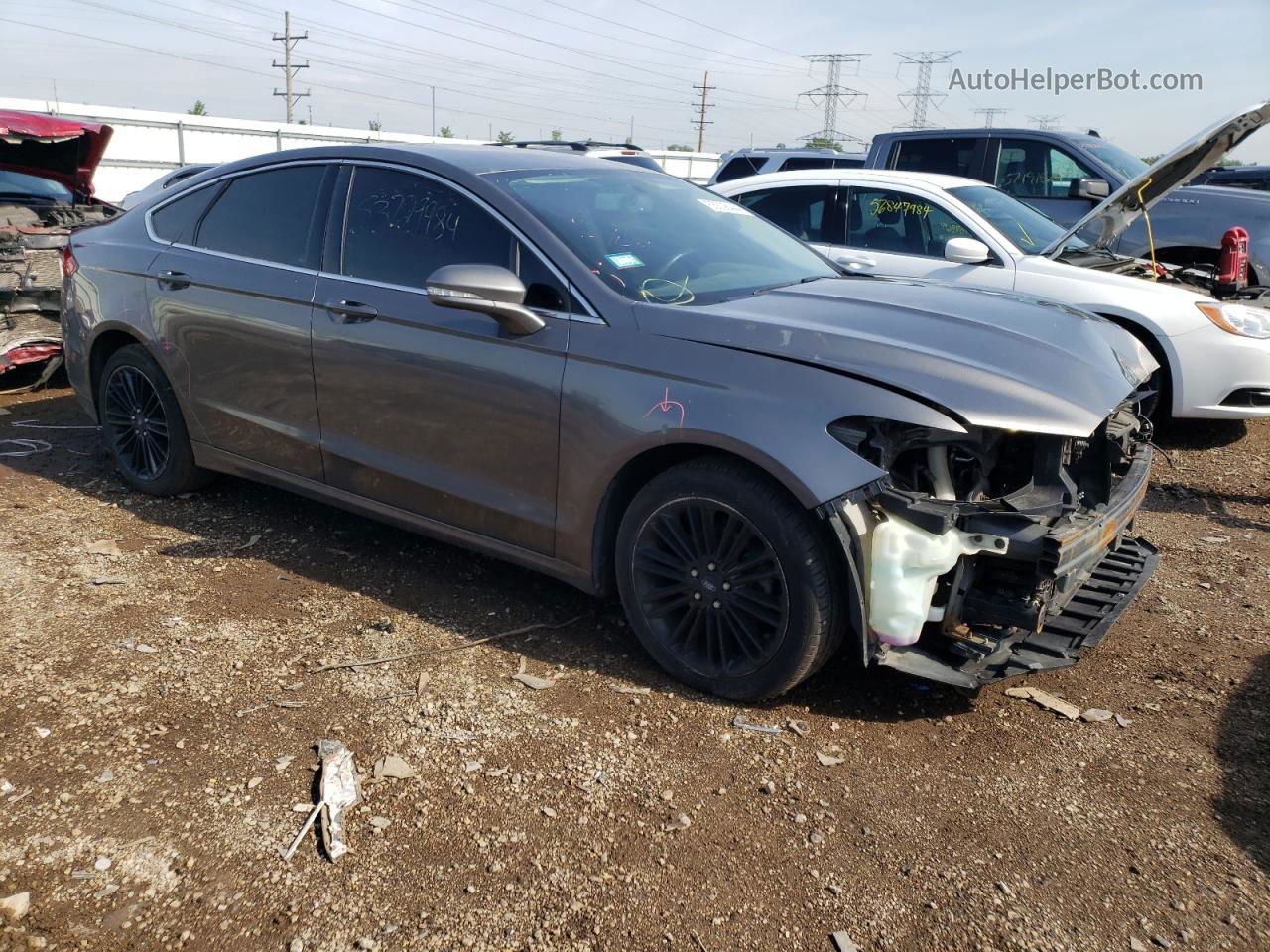 2014 Ford Fusion Se Gray vin: 3FA6P0HD9ER108319