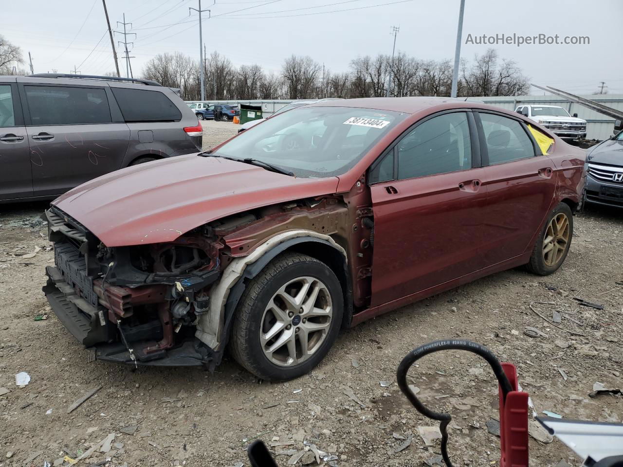 2014 Ford Fusion Se Burgundy vin: 3FA6P0HD9ER188026