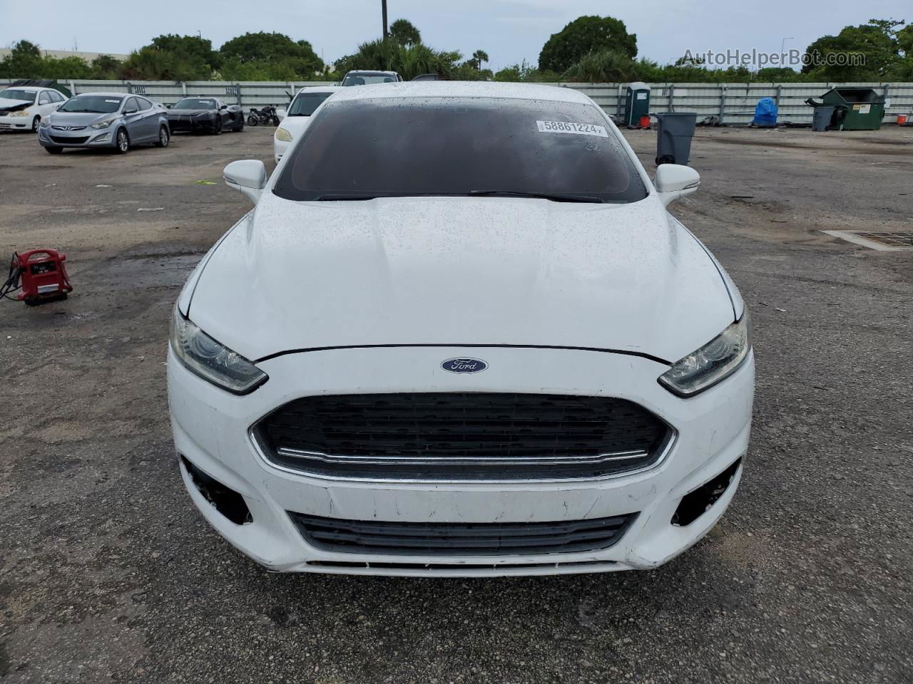 2014 Ford Fusion Se White vin: 3FA6P0HD9ER282147