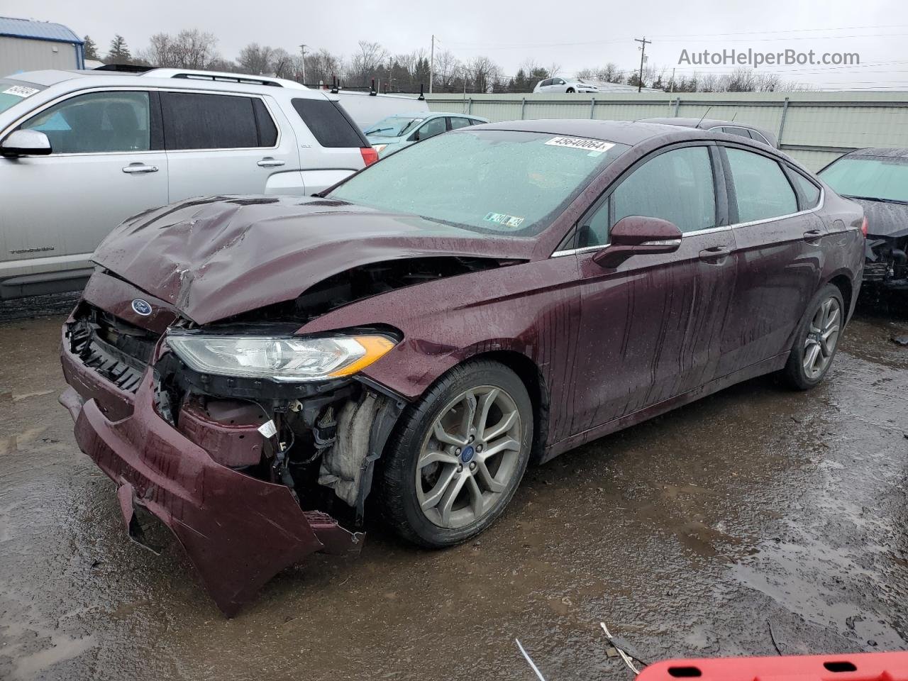 2017 Ford Fusion Se Maroon vin: 3FA6P0HD9HR269001