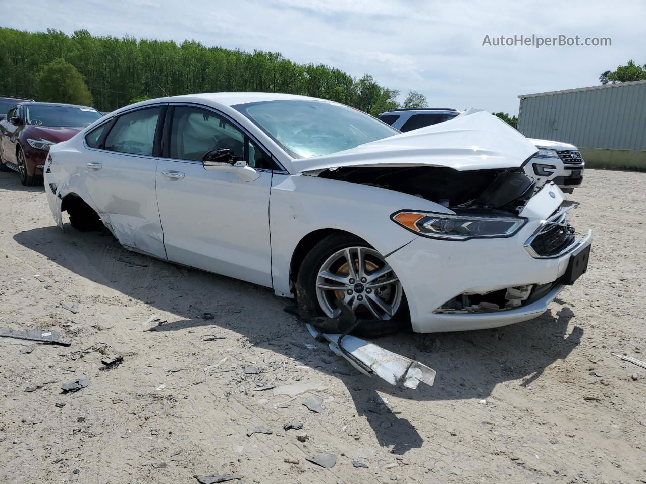 2018 Ford Fusion Se White vin: 3FA6P0HD9JR151732