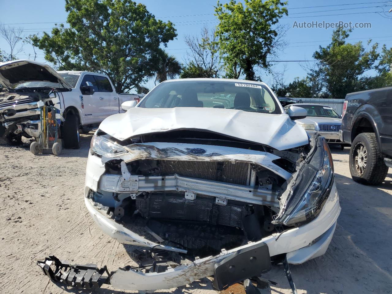 2018 Ford Fusion Se White vin: 3FA6P0HD9JR157286