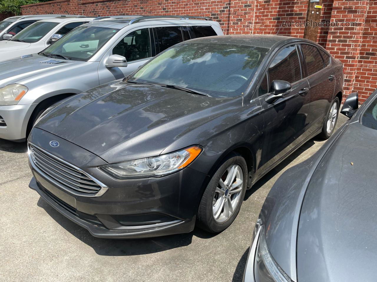 2018 Ford Fusion Se Gray vin: 3FA6P0HD9JR162701