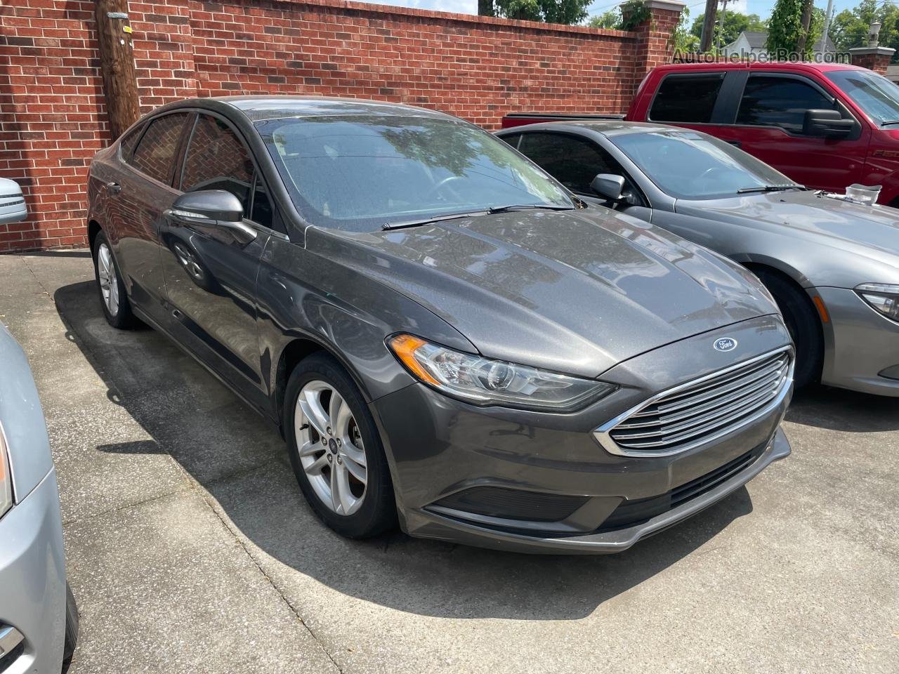 2018 Ford Fusion Se Gray vin: 3FA6P0HD9JR162701