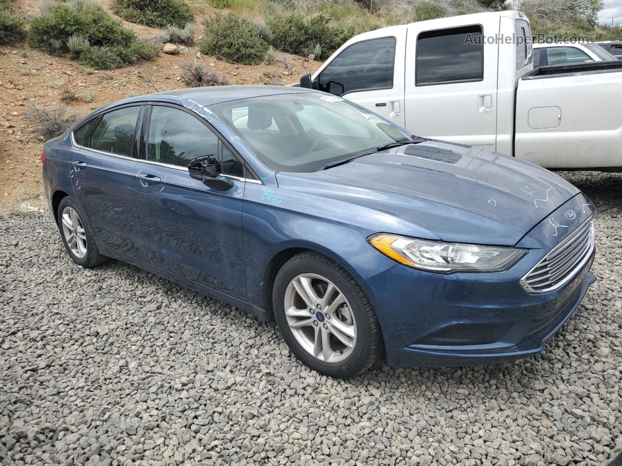 2018 Ford Fusion Se Синий vin: 3FA6P0HD9JR181135