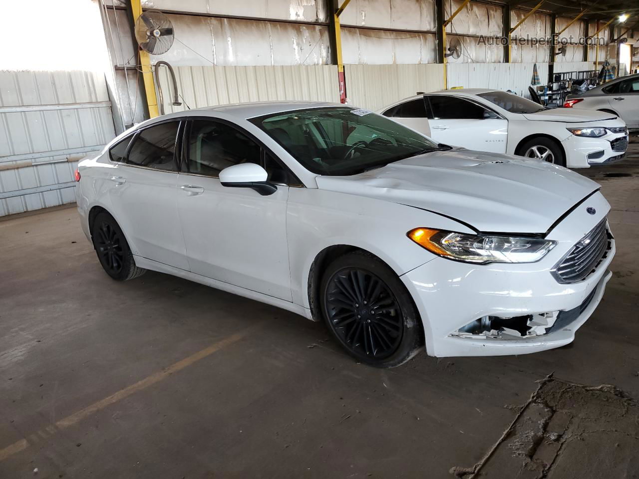 2018 Ford Fusion Se White vin: 3FA6P0HD9JR225022