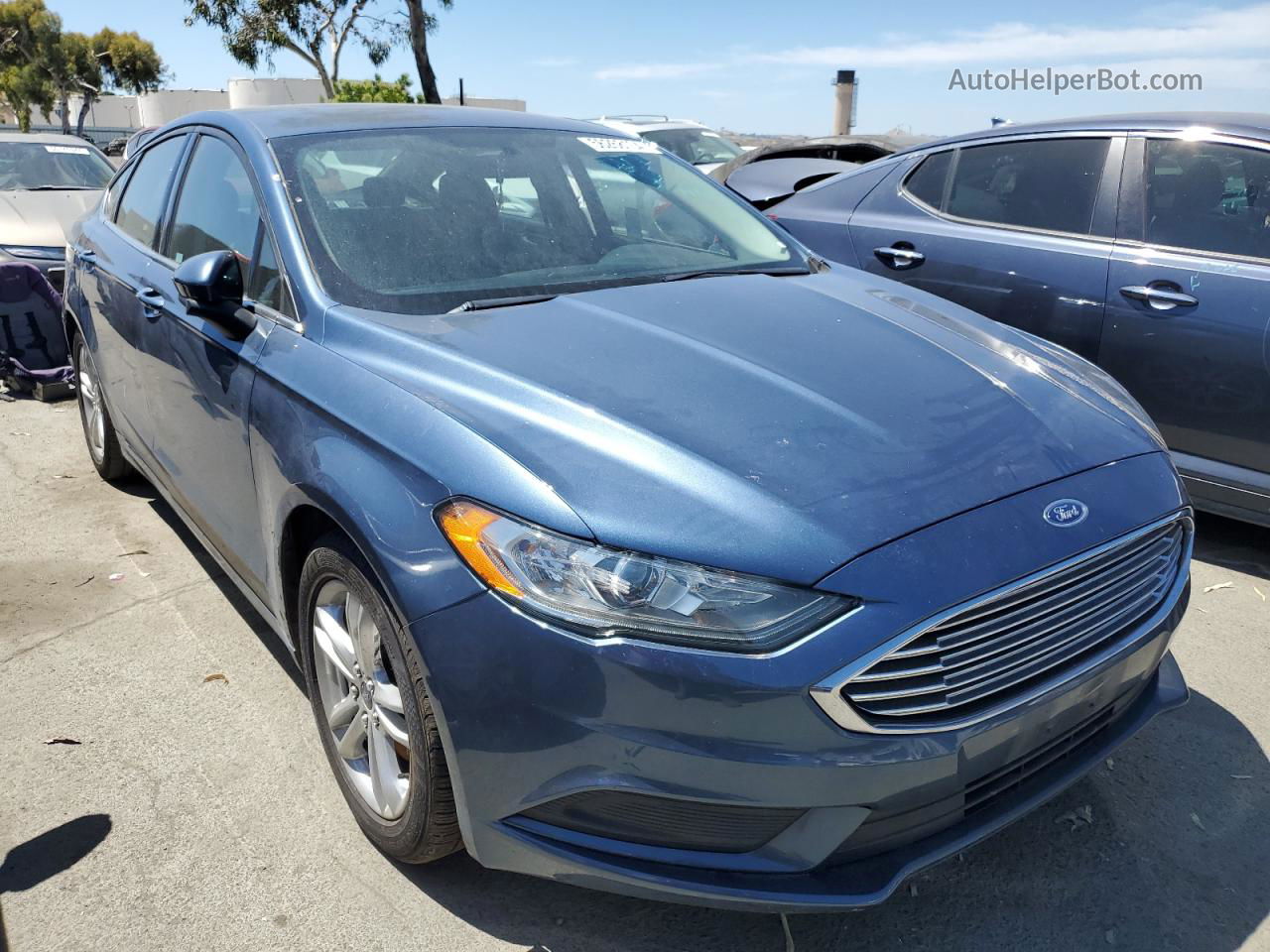 2018 Ford Fusion Se Blue vin: 3FA6P0HD9JR233024