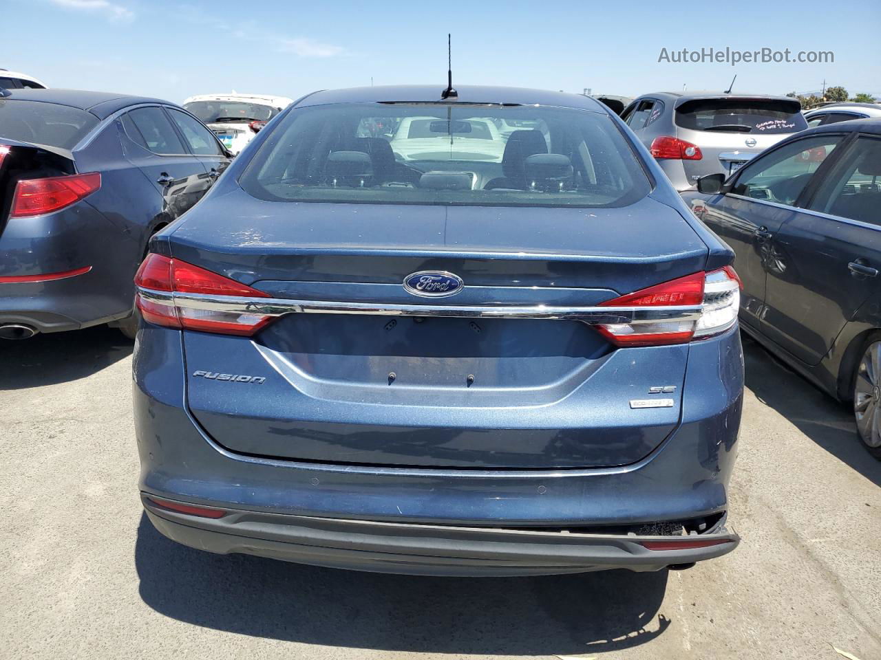 2018 Ford Fusion Se Blue vin: 3FA6P0HD9JR233024