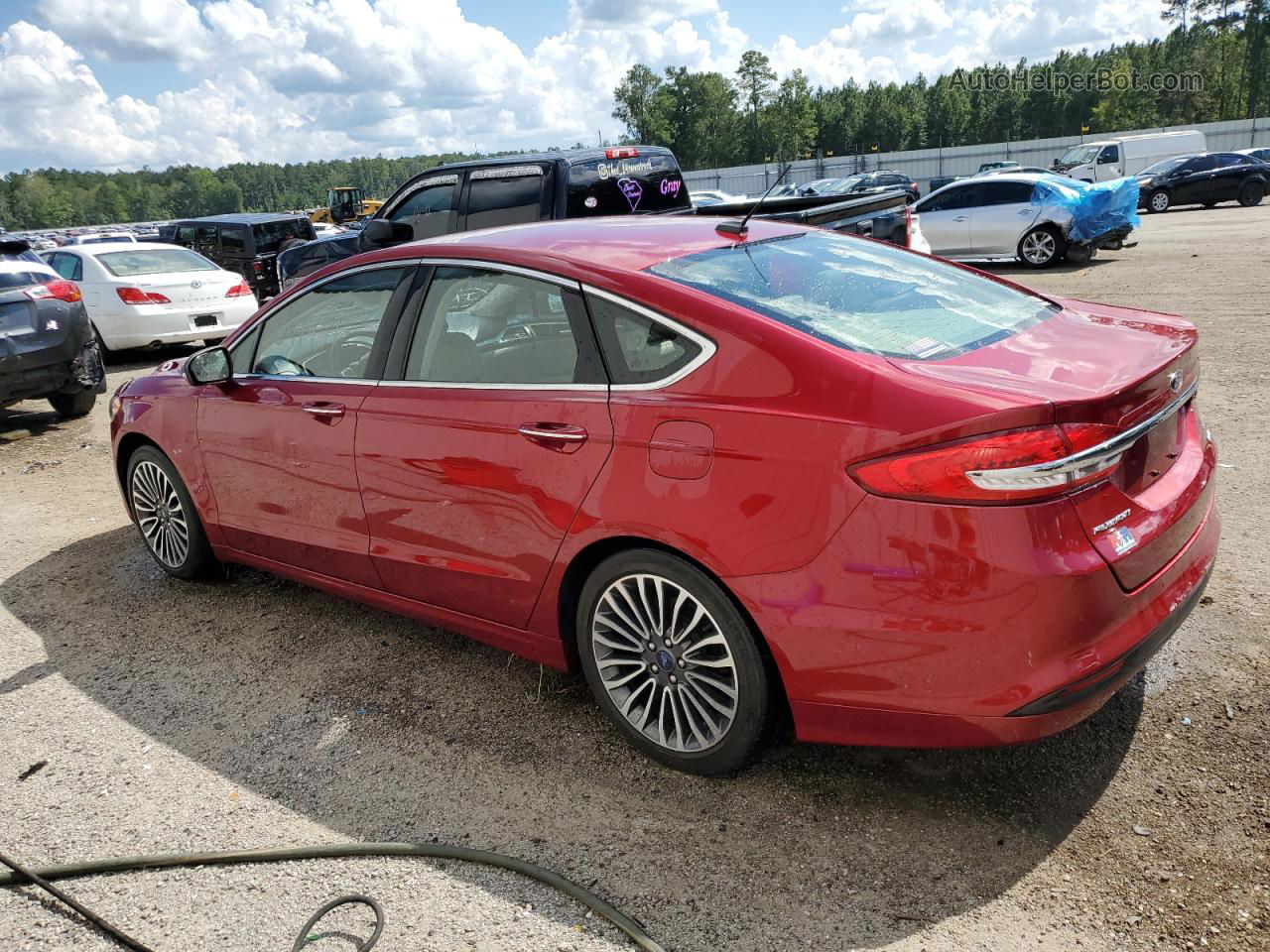 2018 Ford Fusion Se Red vin: 3FA6P0HD9JR251720